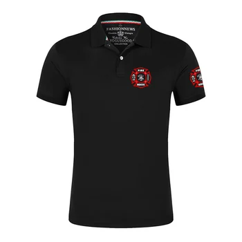 Мода печати команды пожарных-спасателей 2023, Новые мужские летние однотонные футболки с короткими рукавами, Удобные футболки-поло, топы