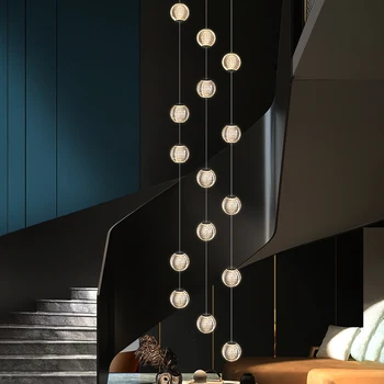 Модели люстр 2022 Простые подвесные светильники для потолка, Двухуровневая вилла, Вращающееся лестничное освещение, люстры для лестниц высокого уровня