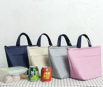 Модная простая однотонная сумка для ланча 2021 года Для женщин и мужчин, водонепроницаемые изолированные сумки для еды, термосумка-холодильник, дорожная сумка для пикника 14