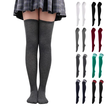 Модные женские чулки выше колена в элегантном стиле, милые танцевальные носки, женские высокие носки в полоску из аниме, Косплей JK Оптом 3