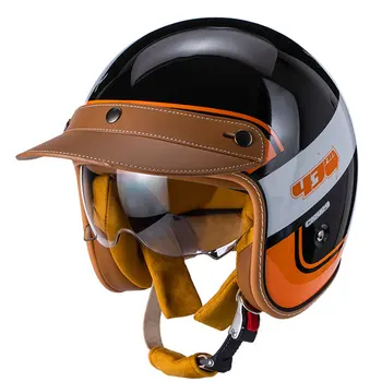 Мотоциклетный шлем Chopper 3/4 с открытым лицом Винтажный Мото шлем Moto Casque Casco Capacete Мужской женский скутерный мотоциклетный шлем