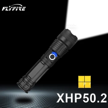 Мощный светодиодный фонарик XHP50.2 XHP50 вспышка светодиодный фонарик 18650 26650 Зум USB Тактический фонарь Перезаряжаемый ручной фонарь 10
