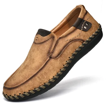 Мужская кожаная повседневная обувь Роскошные Мягкие кроссовки для ходьбы Удобные модные лоферы Zapatos De Hombre, обувь для вождения, мокасины 2