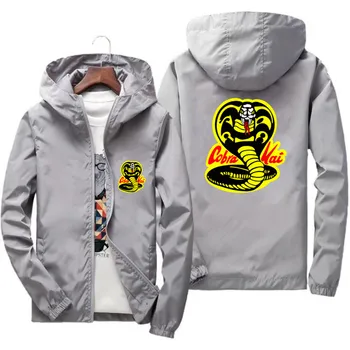 Мужская куртка-Бомбер с капюшоном Cobra Kai На молнии, Тонкая Ветровка, Тонкое Дышащее Пальто для Родителей и Детей, Пальто Для мальчиков и Девочек, Куртка плюс размер 5XL 7XL 14