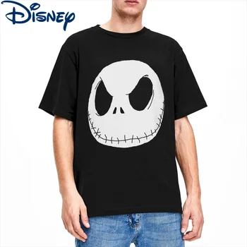 Мужская футболка Disney Jack Skellington, страшный кошмар с черепом перед Рождеством, забавная футболка, футболка с коротким рукавом, Хлопчатобумажная одежда