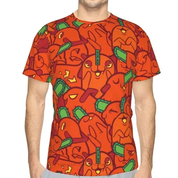 Мужские футболки Chainsaw Man Denji All Pochita Pattern С 3D-принтом, Негабаритные Ретро-Топы Из Полиэстера С Короткими Рукавами И Круглым вырезом, Уличная Одежда 15