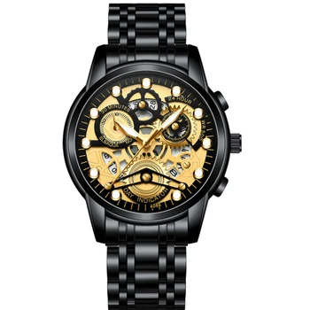 Мужские часы с автоматическими полыми кварцевыми часами, водонепроницаемые, светящиеся Деловые мужские наручные часы Masculino Relogio 5