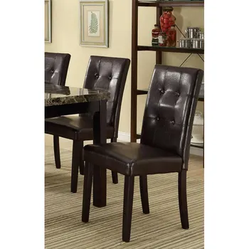 Набор из 2 обеденных стульев из искусственной кожи с мягкой обивкой и высокой спинкой для завтрака, обеденные стулья для кухни, гостиной 5