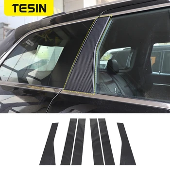 Наклейки из углеродного волокна TESIN для укладки стойки окна автомобиля, защитные наклейки для Jeep Grand Cherokee 2011-2018 Аксессуары