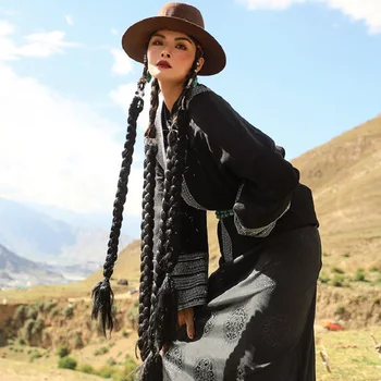 Народная тибетская одежда китайского меньшинства, одежда для танцев, костюм Лхасы, традиционная повседневная одежда для Тибета 7