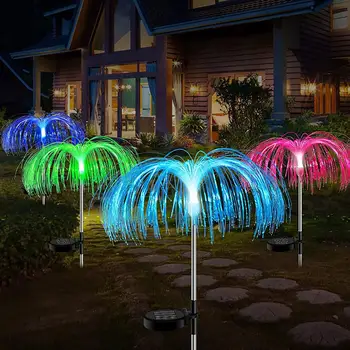 Наружный светильник в виде медузы, водонепроницаемый садовый светильник на солнечных батареях, широкое применение, декоративный светильник длительного использования 7