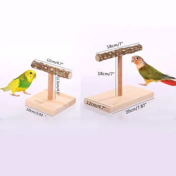 Настольная ветка для попугая из натурального дерева H4GD с основанием для шлифовки когтей для мелких и средних птиц Проста в установке 4