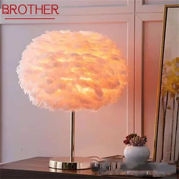 Настольные лампы BROTHER Creative Feather Desk Lighting Contemporary для оформления гостиной и спальни. 13