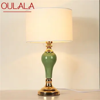 Настольные лампы OULALA Современный светодиодный роскошный дизайн, креативные керамические настольные лампы для дома, спальни 16