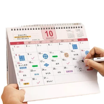 Настольный календарь на 2023 год, простые украшения для рабочего стола, Ежемесячный календарь года кролика, Небольшой план регистрации на работу, этот милый мини-бизнес