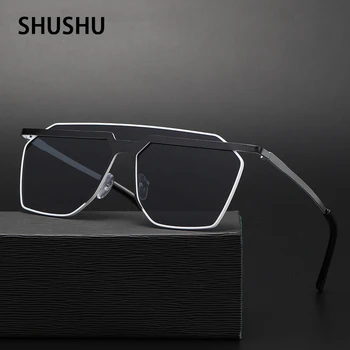 Негабаритные солнцезащитные очки для женщин 2023 Новые Уникальные металлические Цельные солнцезащитные очки для мужчин UV400 Дизайнерские очки высокого качества 1