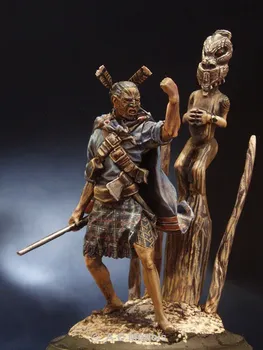 Неокрашенный набор 1/18 90 мм фигурка древнего солдата Воин маори 90 мм Историческая Фигура Набор смолы 11