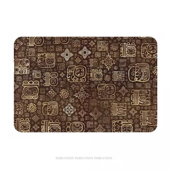 Нескользящий коврик с Африканскими глифами и орнаментами майя, коврик для ванной, спальни, Уличный ковер с фланелевым рисунком, декор