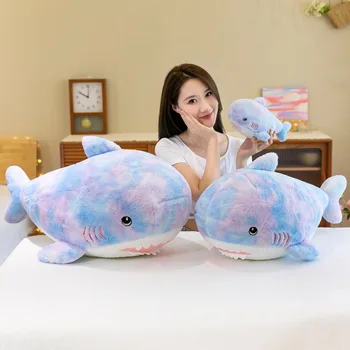 Новая мультяшная Милая камуфляжная подушка с акулой; Плюшевые игрушки; Креативная Плюшевая кукла с морскими животными для сна; Подарок на День рождения для девочек 8