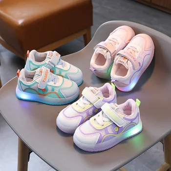 Новая повседневная обувь со светодиодной подсветкой, Детская повседневная обувь, Ретро мигающая обувь для ходьбы, обувь для маленьких девочек и мальчиков, обувь для малышей, детские кроссовки 9