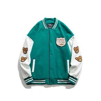 Новое поступление, Модная осенняя женская университетская куртка-бомбер с милой вышивкой в стиле пэчворк, бейсбольное пальто Letterman, винтажное пальто, 4
