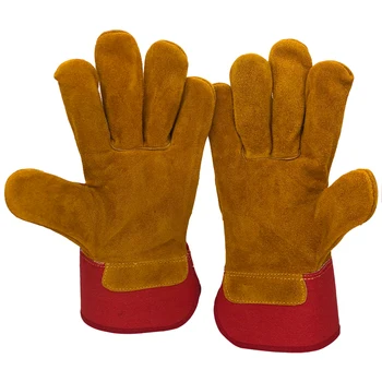 Новое поступление, Рабочие перчатки из воловьей кожи, мужские рабочие сварочные перчатки, Защитные Спортивные МОТО-износостойкие перчатки NG7033 3