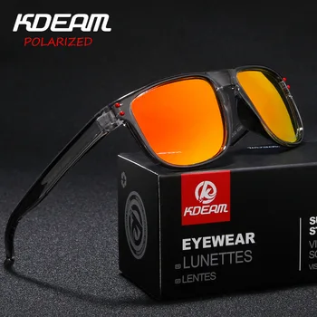 новые классические квадратные поляризованные солнцезащитные очки KDEAM для женщин и мужчин 2022, зеркальные очки для вождения, высококачественные Красочные настоящие пленочные оттенки uv40 4