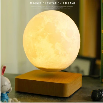 Новые Лунные лампы для 3D-печати Креативное Прикосновение Магнитная Левитация 3 Цвета Светодиодный Ночник Вращающийся Плавающий Атмосферный Светильник Подарок 1