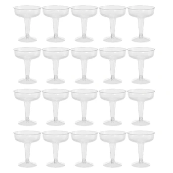 Новые пластиковые одноразовые бокалы для шампанского - 20шт Прозрачные пластиковые бокалы для шампанского для вечеринок, Прозрачный пластиковый стаканчик