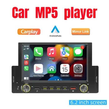 Новый автомобильный радиоприемник CarPlay с диагональю 1 Din 6,2 дюйма, Bluetooth, Android-Авто, MP5-плеер, громкая связь, USB FM-приемник, стереосистема, радио F170C 6