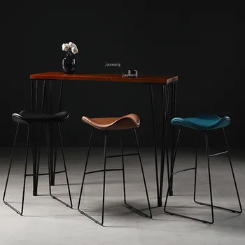 НОВЫЙ барный стул Nordic, легкий, роскошный, с высокими ножками, промышленный барный стул, кухонная мебель, Кожаная Барный стул CN 11