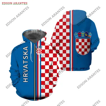 Новый бренд Croatia Flag Куртка на молнии, мужское пальто Hrvatska, Толстовки с 3D принтом, Пуловер, Спортивный костюм, Одежда унисекс на заказ, Размер Оверсайз 7XL 2