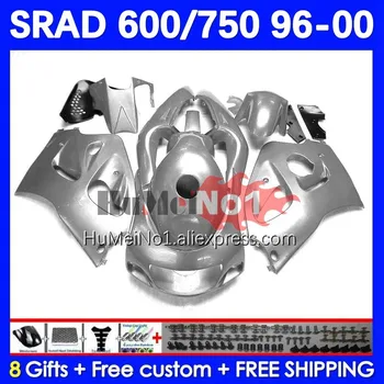 Обвес для SRAD GSXR600 600 750 куб.см 11No.90 600CC 750CC 96 97 98 99 00 GSXR750 1996 1997 1998 1999 2000 Обтекатель темно-серебристый 16