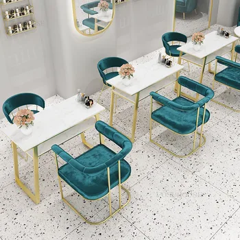 Обеденные стулья из скандинавской ткани, Минималистичная Мебель для столовой, Легкое Роскошное кресло для маникюрного салона, Современный одноместный стул с креативной спинкой