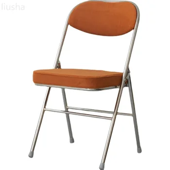 Обеденный стул в стиле Ретро, современный минималистичный, Ностальгический Складной стул из вельвета и искусственной кожи, Винтажный антикварный стул со спинкой, кресло для отдыха
