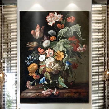 Обои beibehang на заказ 3d фреска Континентальная классическая Ваза Цветочные картины маслом Архетипы Бескаркасных картин 3D обои 14