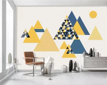 Обои на заказ beibehang 3d фреска современный минималистичный геометрический пестрый треугольник фон гостиной обои для стен домашний декор 6
