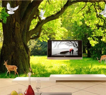 обои на заказ beibehang, модные современные минималистичные пейзажи серии woods высокой четкости, 3D-оформление ТВ-фона, стены. 8