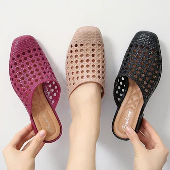 Обувь с отверстиями Baotou Женские полые тапочки Модные простые и универсальные повседневные сандалии и тапочки Женская обувь 11