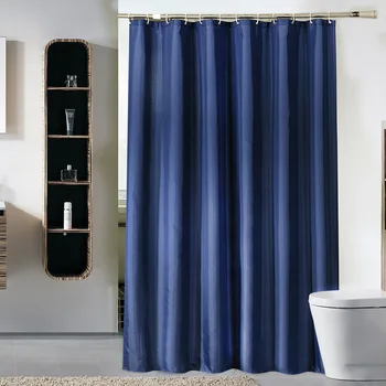Однотонные синие занавески для душа для ванной комнаты из водонепроницаемого полиэстера, быстросохнущего, защищенного от плесени комплекта перегородок с крючками, занавески для ванной комнаты 12