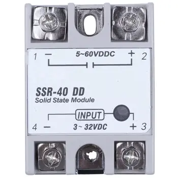 Однофазное твердотельное реле постоянного тока SSR-40DD 40A DC3-32V DC5-60V Белый + серебро 16
