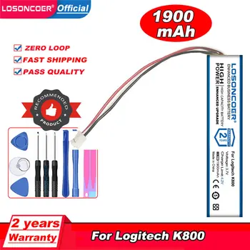 Оригинальный аккумулятор LOSONCOER 1900mAh 802085P для клавиатуры Logitech K800 13