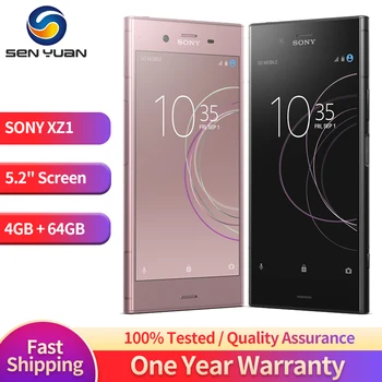 Оригинальный мобильный Телефон Sony Xperia XZ1 G8341 4G с одной SIM-картой, 4 ГБ ОЗУ, 64 ГБ ПЗУ, 5,2 