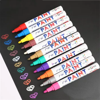Офисный маркер для перманентной краски 12ШТ, белая красочная маслянистая ручка для рисования граффити, Водонепроницаемые цветные маркеры, Новые 8
