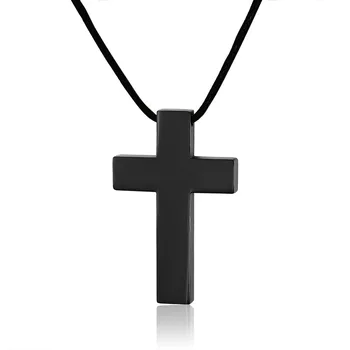 Панк-рок Высокополированное ожерелье с подвесками в виде креста из нержавеющей стали для мужчин, христианские украшения, Цвет Черный, золотистый, серебристый 14