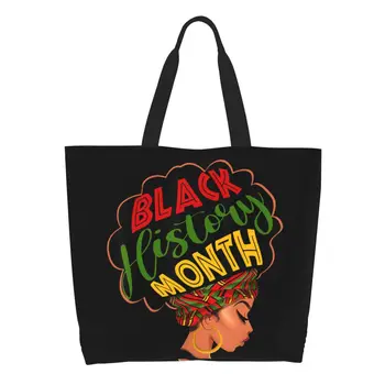 Переработка Черная королева Африканская девушка Женская сумка для покупок Женская холщовая сумка через плечо Портативные сумки для покупок продуктов 12