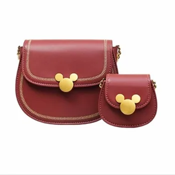 Персонаж аниме-мультфильма Disney Микки Красная седельная сумка, полукруглая сумка через плечо, сумка через плечо 13