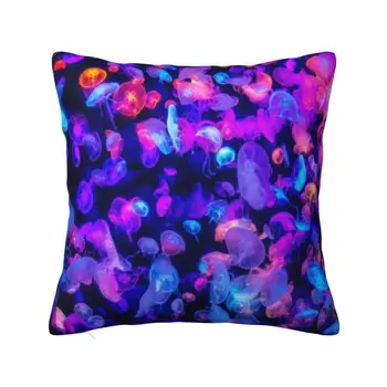 Персонализированное украшение наволочки с множеством красочных медуз, двусторонняя 3D печать, наволочка для гостиной