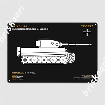 Плакат с танком Panzer Vi Tiger, Металлическая табличка, Настенный декор для клубной вечеринки, Жестяные плакаты с вывесками 17