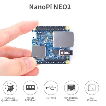 Плата разработки NanoPi NEO2 Allwinner H5 быстрее, чем Raspberry Pi 40x40 мм (512 МБ/ 1 ГБ оперативной памяти DDR3) Cortex-A53 17